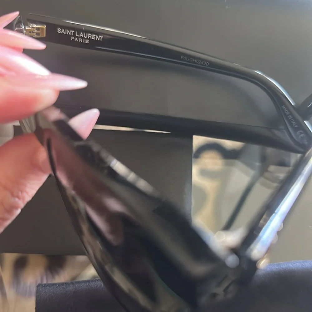 Saint Laurent Black Sunglasses with Dark Gray Lenses